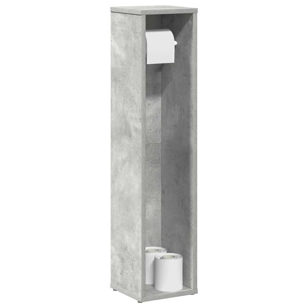 Badeværelsesskab med rulleholder betongrå 20,5x20x90 cm