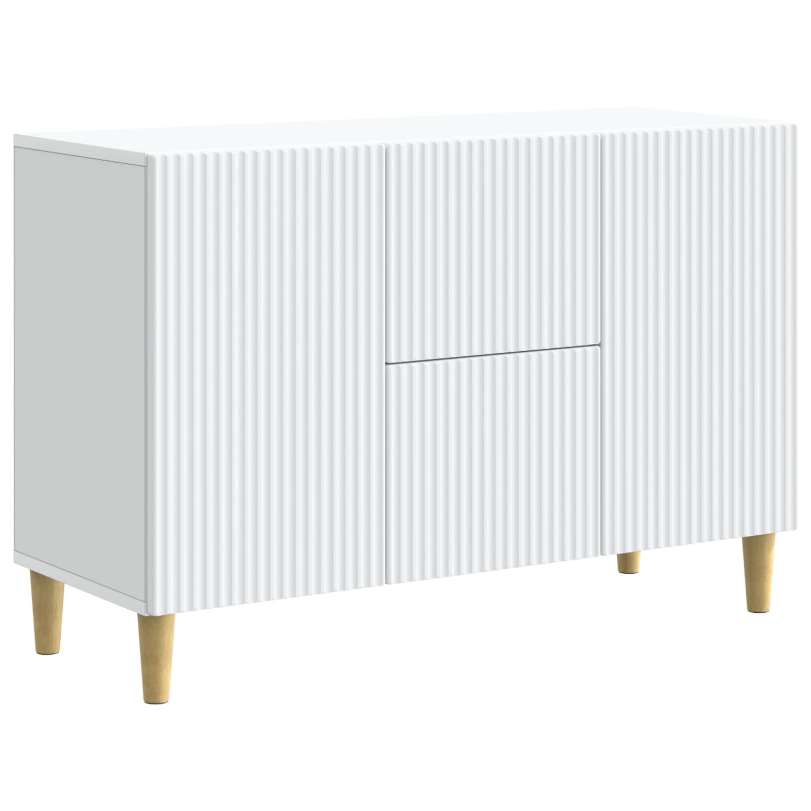 Sidebord med skuffe Hvid 89 x 34,5 x 60 cm Konstrueret træ