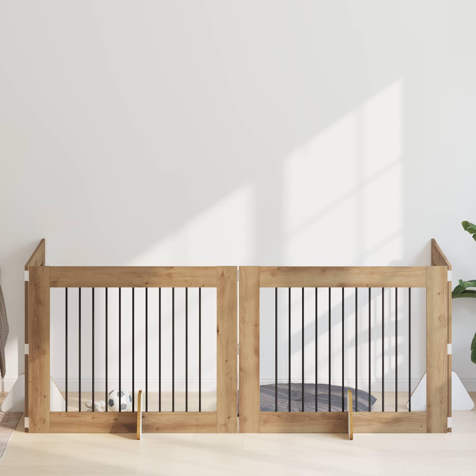 Hundehegn med stativer 4 stk Artisan-eg 100 x 80 cm