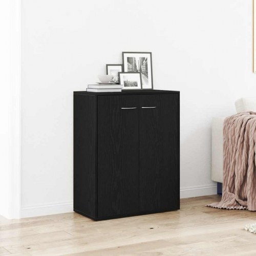 Skænk i sort eg 60 × 30 × 75 cm - konstrueret træ