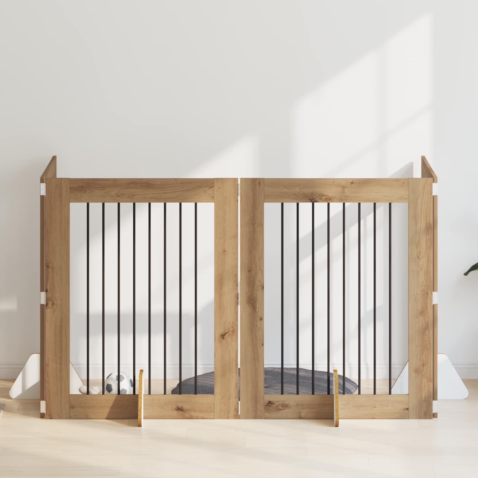 Hundehegn med stativer 4 stk Artisan-eg 80 x 100 cm