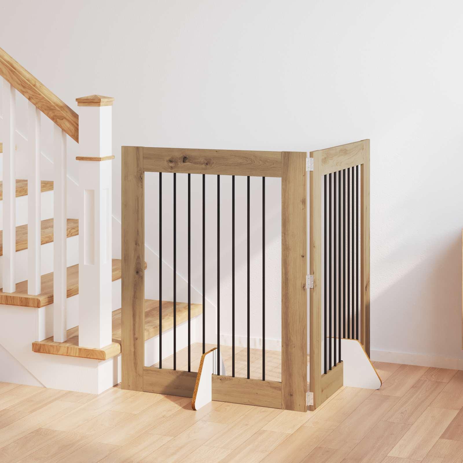 Hundehegn med stativer 2 stk Artisan-eg 80 x 100 cm