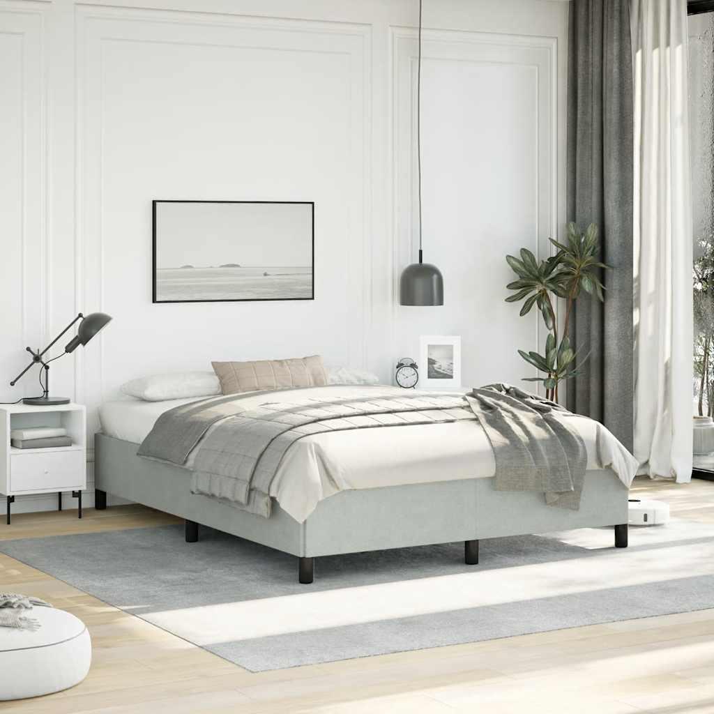 Sengestel uden madras lysegrå 152x203 cm queen size velour