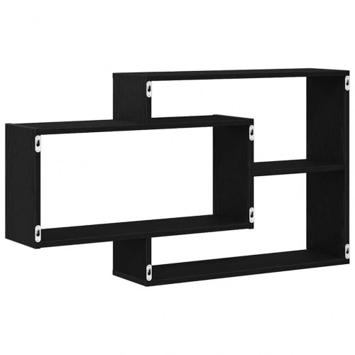 Vægreol - sort egetræ look 104 × 20 × 58,5 cm, konstrueret træ