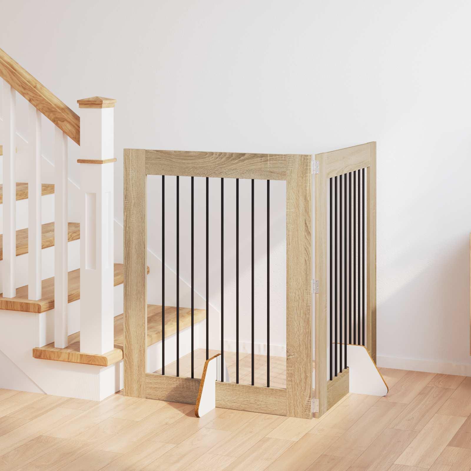 Hundehegn med stativer 2 stk Sonoma-eg 80 x 100 cm