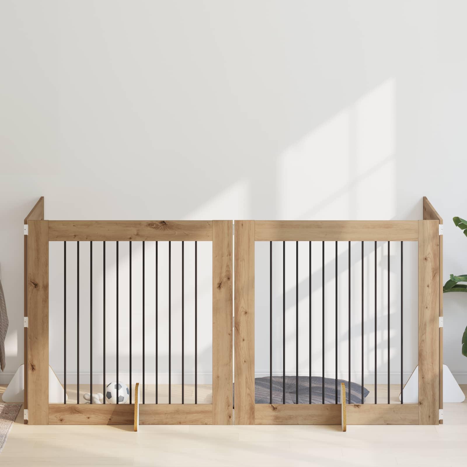 Hundehegn med stativer 4 stk Artisan-eg 100 x 100 cm