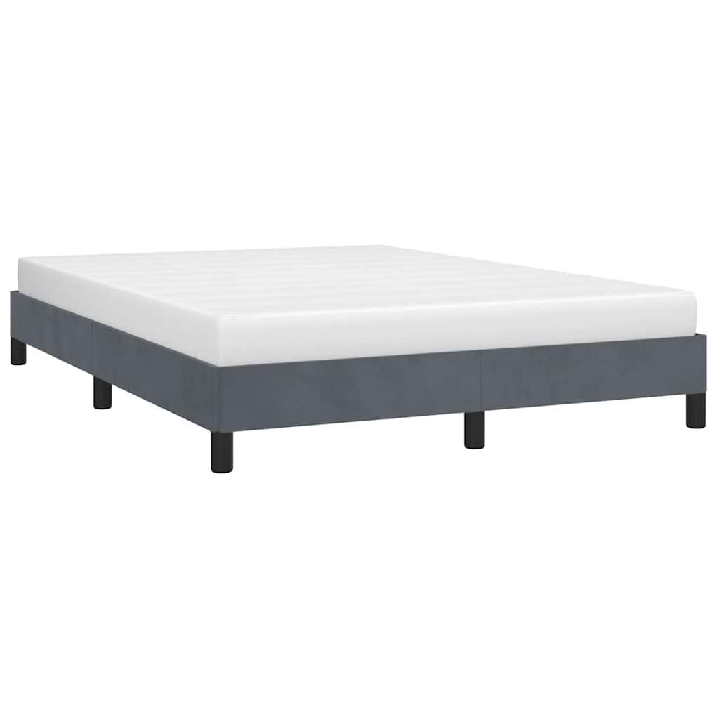 Sengestel uden madras mørkegrå 152x203 cm queen size velour