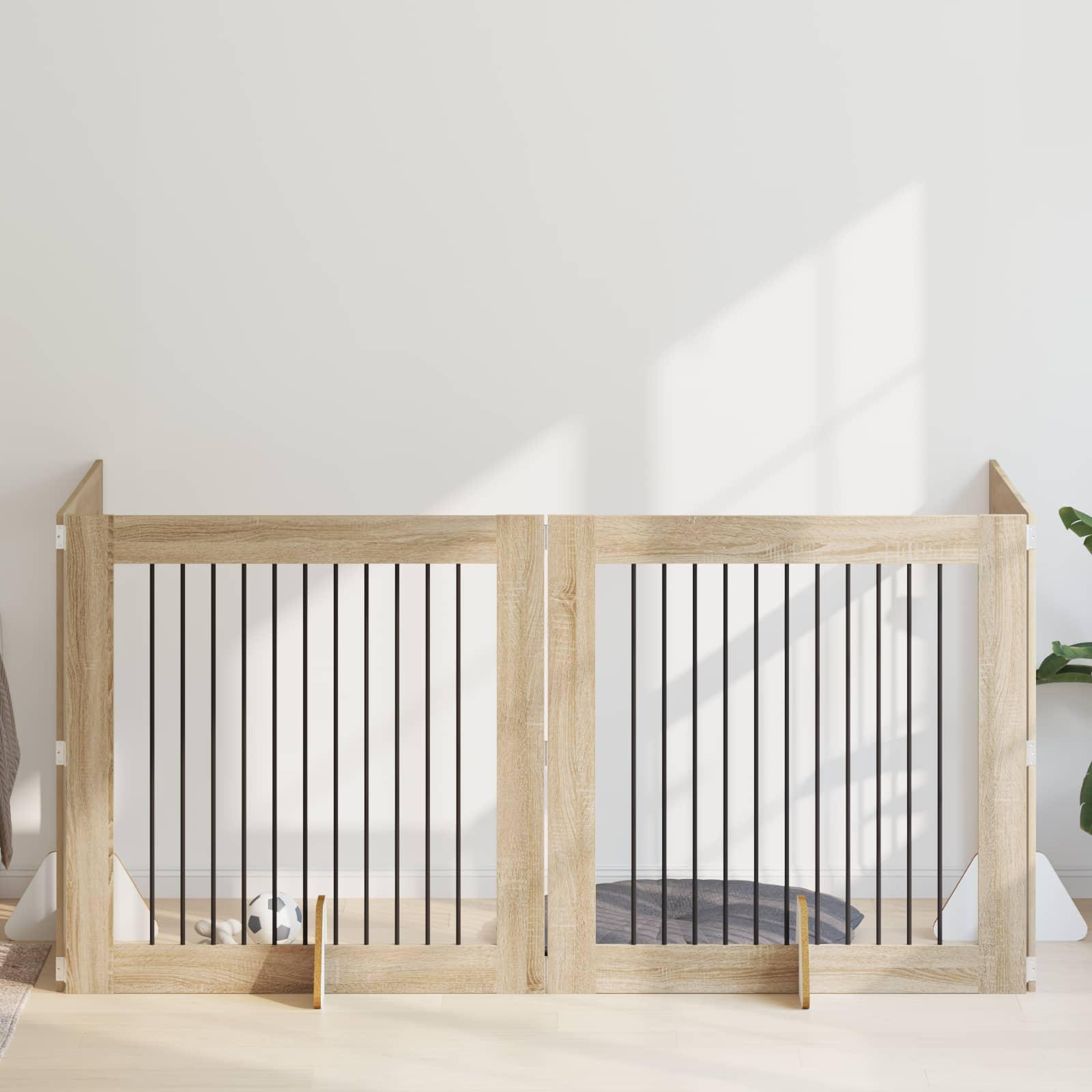 Hundehegn med stativer 4 stk Sonoma-eg 100 x 100 cm