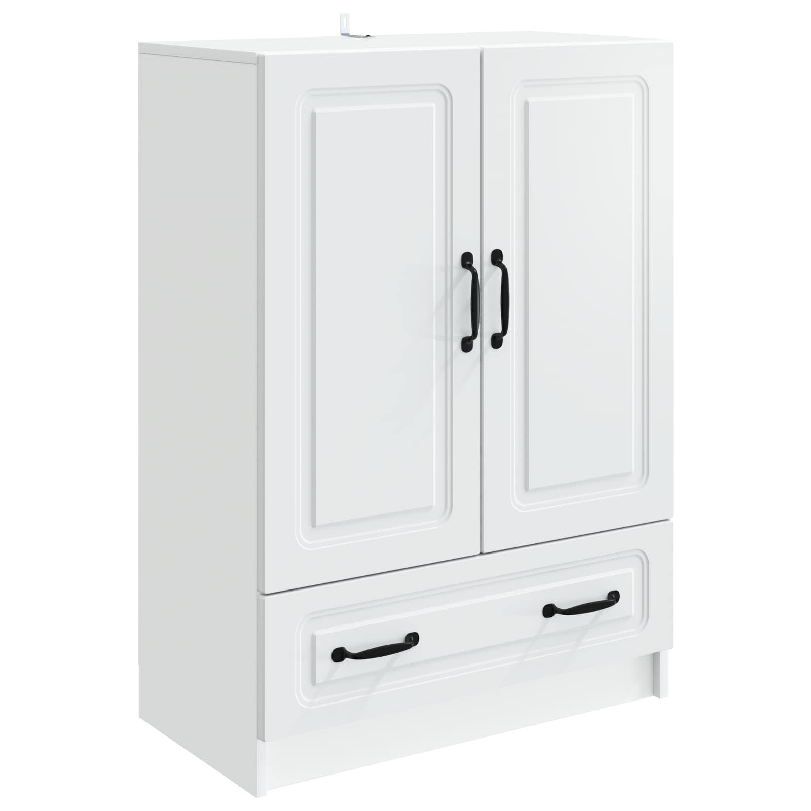 Sidebord med skuffe Hvid 66 x 34,5 x 92 cm Konstrueret træ