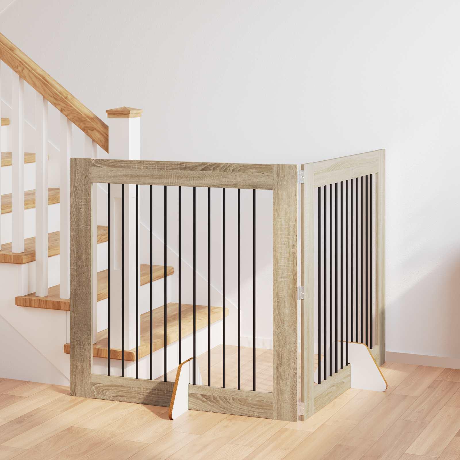 Hundehegn med stativer 2 stk Sonoma-eg 100 x 100 cm
