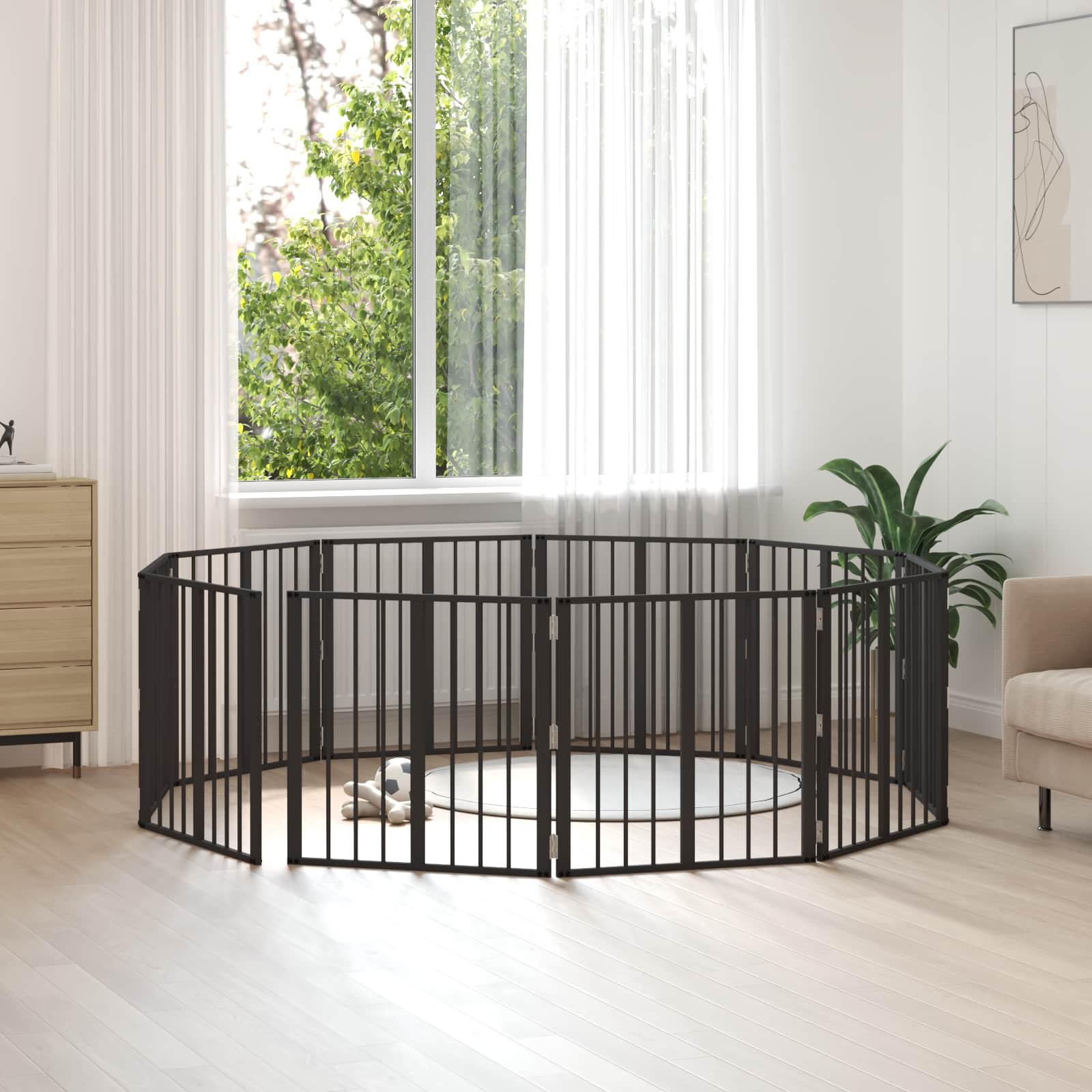 Hundedør 10 stk Sort 60 x 60 cm Galvaniseret stål
