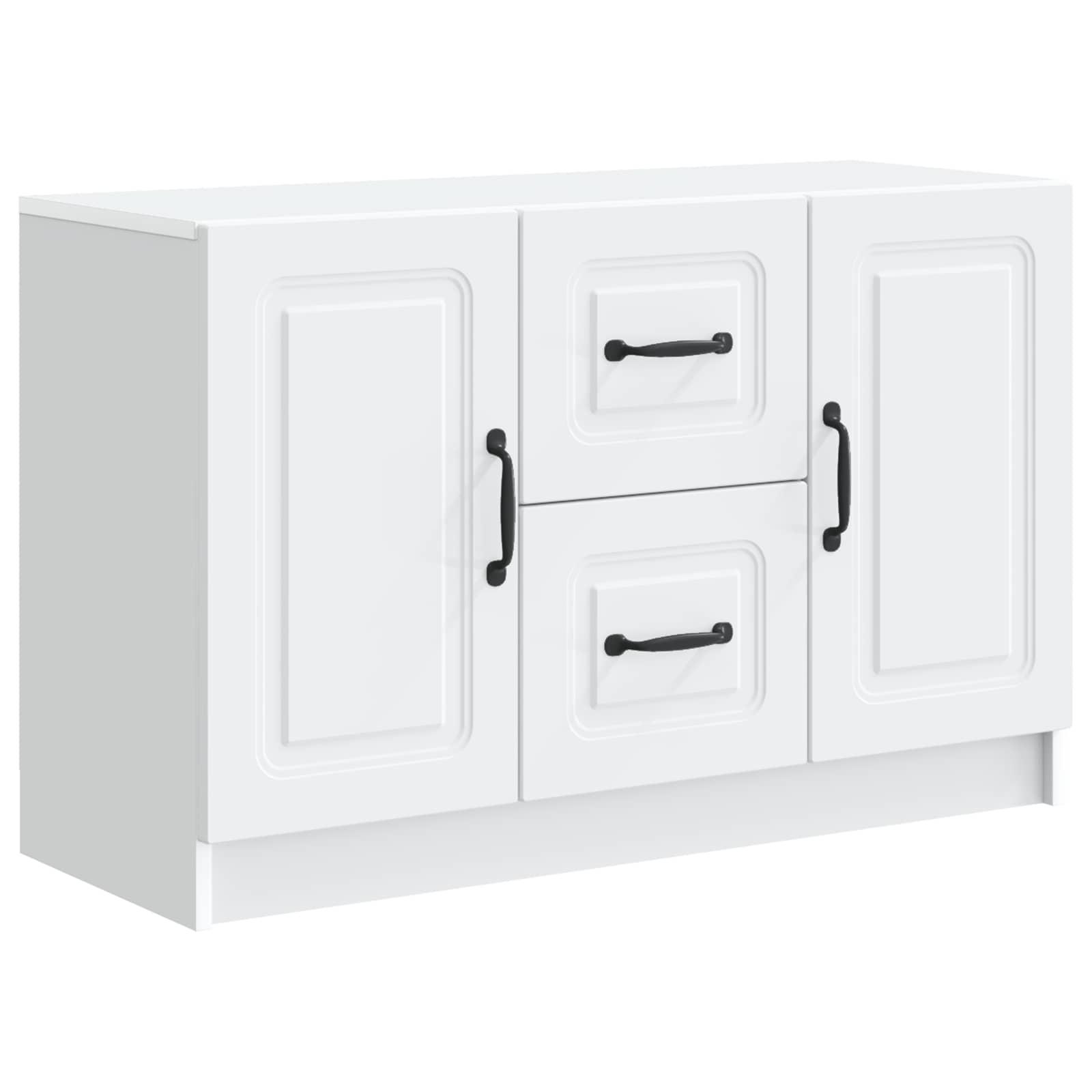 Sidebord med skuffe Hvid 89 x 34,5 x 57 cm Konstrueret træ