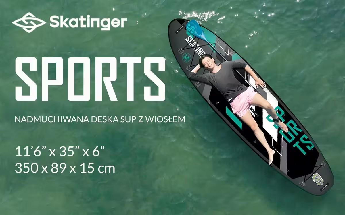 Skatinger Sports oppustelig SUP-board 350 × 89 × 15 cm - grå