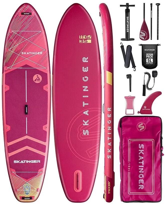 Skatinger Prana Meteor Red oppusteligt SUP-board 350 × 89 × 15 cm