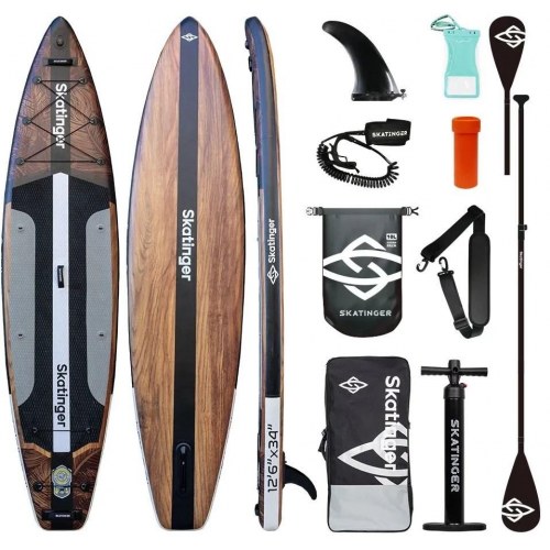 Skatinger Waverider 12’6" Touring oppusteligt SUP-board - 380 × 86 × 16 cm, bronze