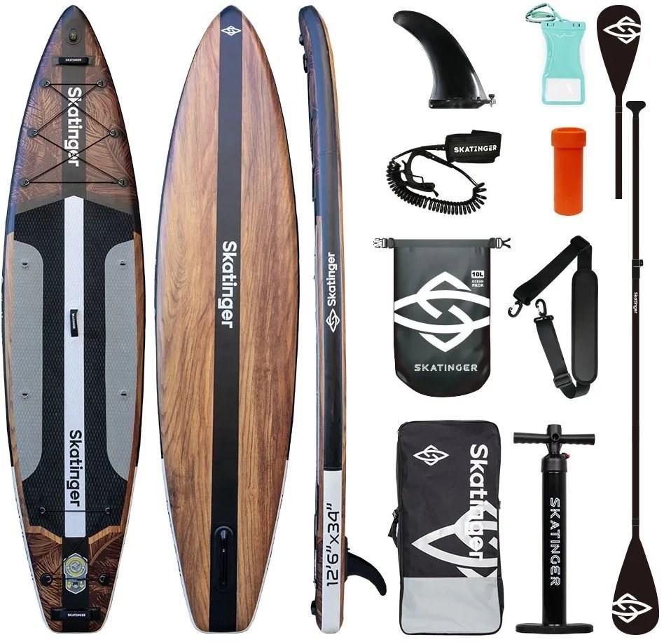 Skatinger Waverider 12’6" Touring oppusteligt SUP-board - 380 × 86 × 16 cm, bronze