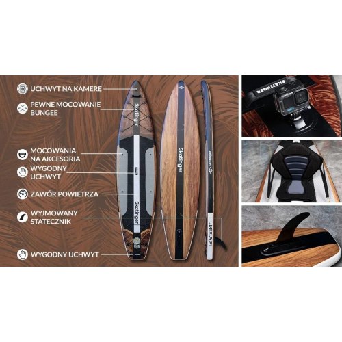 Skatinger Waverider 12’6" Touring oppusteligt SUP-board - 380 × 86 × 16 cm, bronze