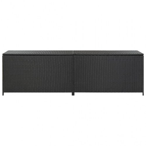 Opbevaringskasse til haven 200x50x60 polyrattan sort (OUTLET A)