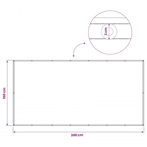 Balkon Afskærmning 150 x 300 cm Stof med PU-belægning Gråbrun