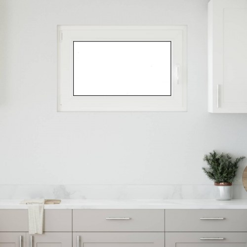 Kældervindue RISOR 90 x 70 cm PVC og glas Hvid