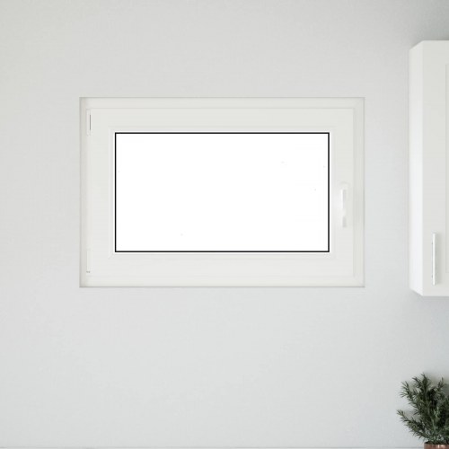 Kældervindue RISOR 90 x 70 cm PVC og glas Hvid