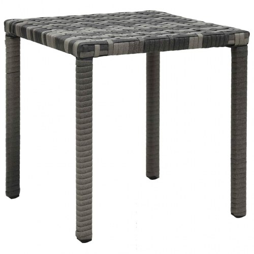 Solsenge med bord i polyrattan antracitgrå