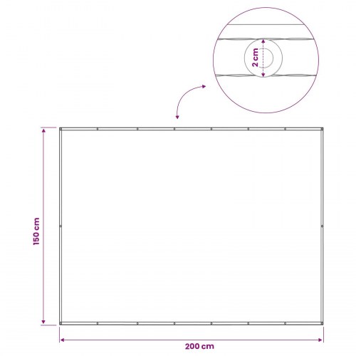 Balkon Afskærmning 150 x 200 cm Stof med PU-belægning Beige