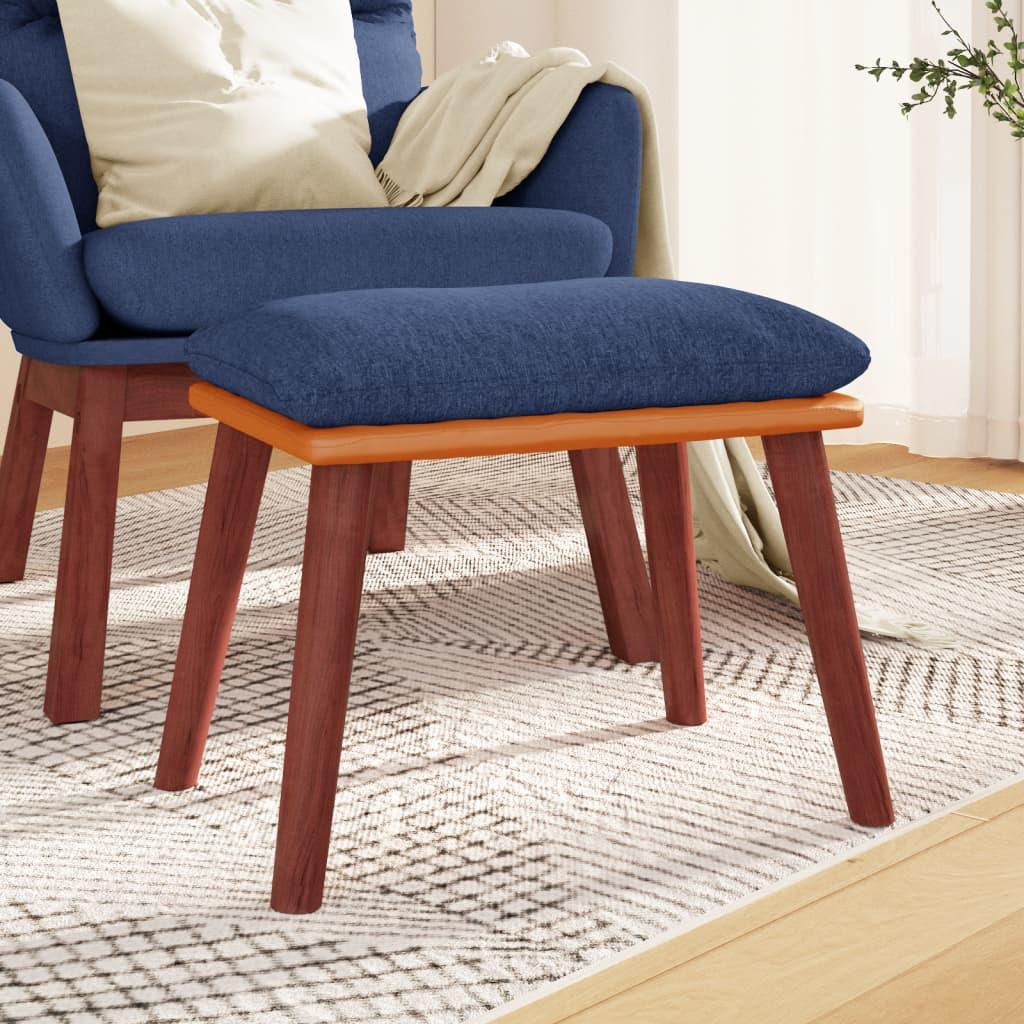vidaXL fodskammel 45x29,5x35 cm stof og kunstlæder blå