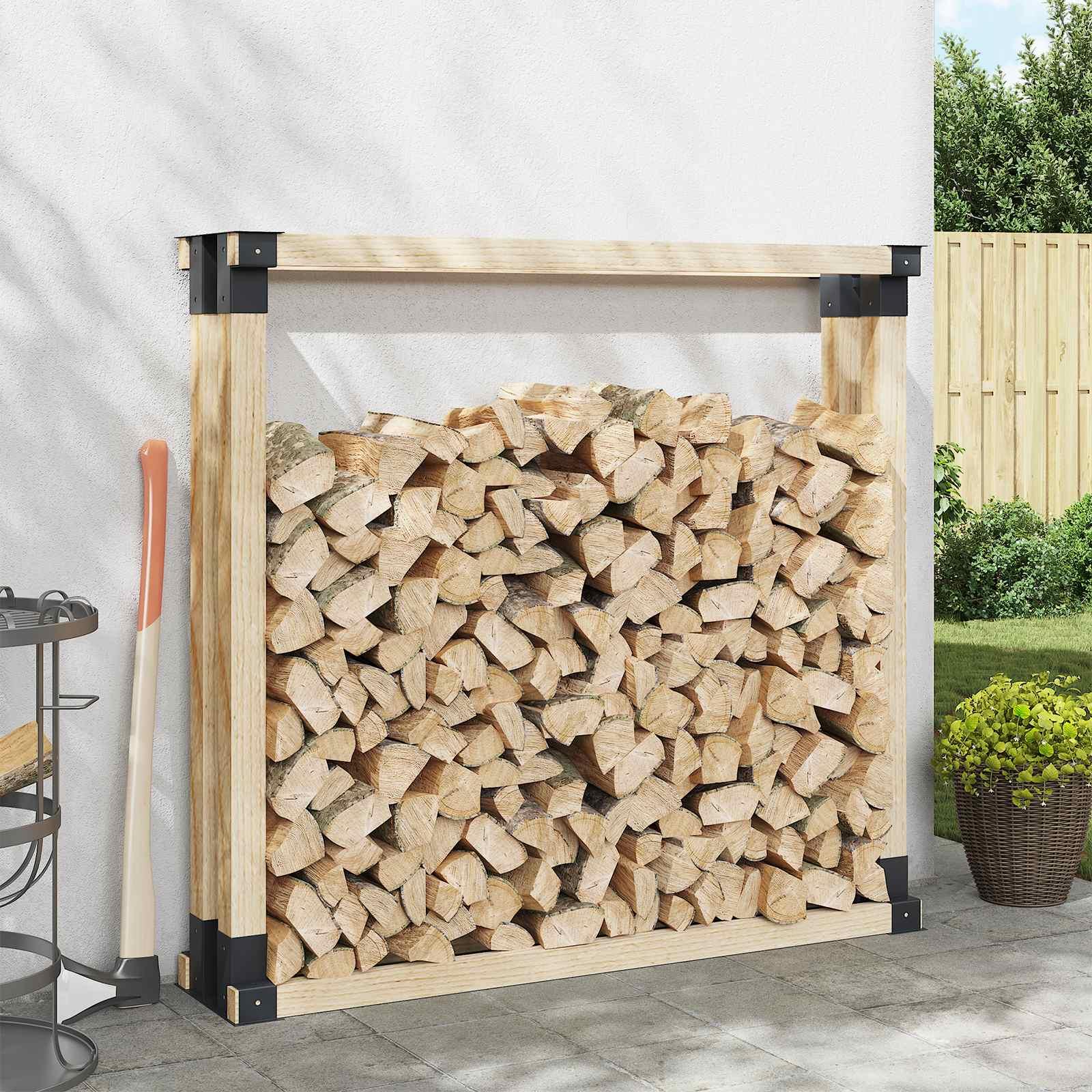 Brænde stakkehjælp 4 stk Antracit 34 x 10 x 15 cm Stål