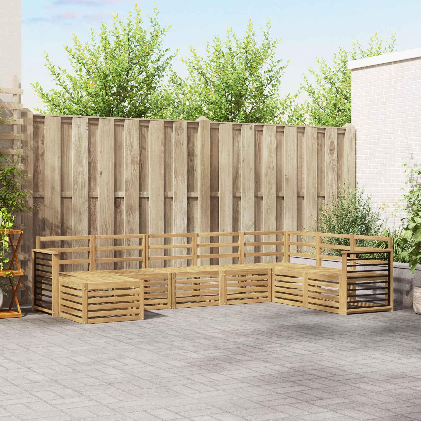 Udendørs sofagruppe 8 stk Hvid 306 x 187,5 x 73 cm