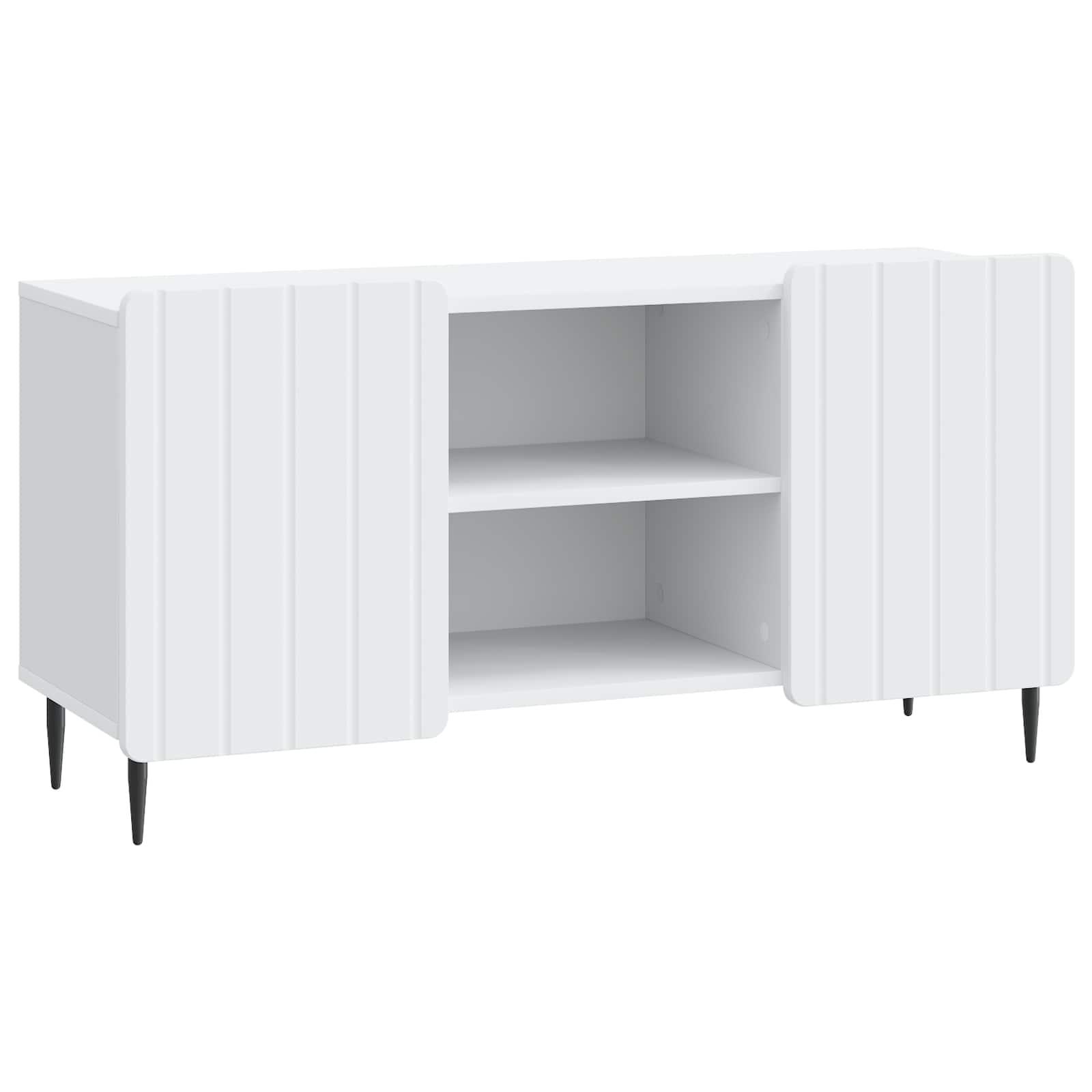 TV-bord i hvid - konstrueret træ, 102 × 34,5 × 52 cm