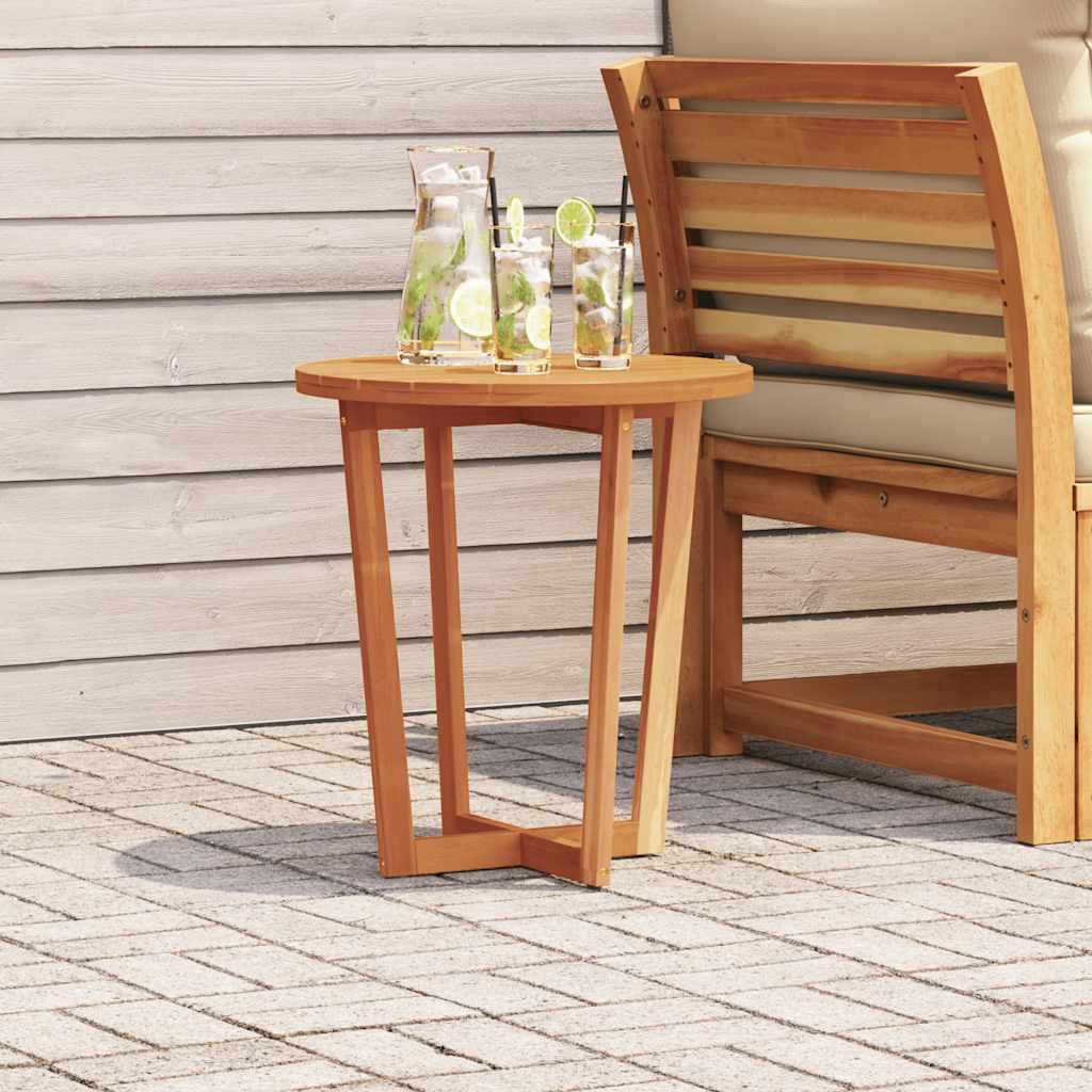 Havesidebord rundt Ø55x60 cm massivt træ akacie