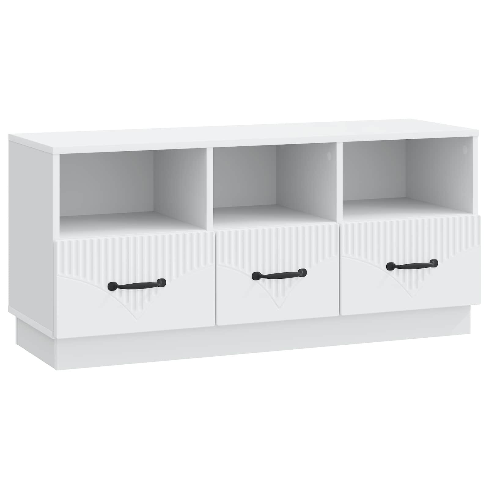 TV-skab med skuffe Hvid 102 x 34,5 x 47 cm Konstrueret træ