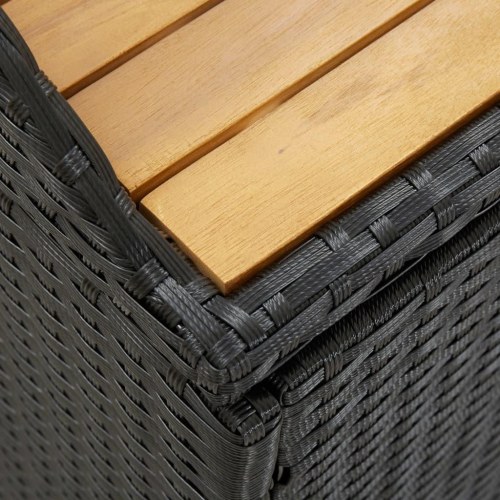 Havebænk med opbevaring 120 cm polyrattan sort (OUTLET A)