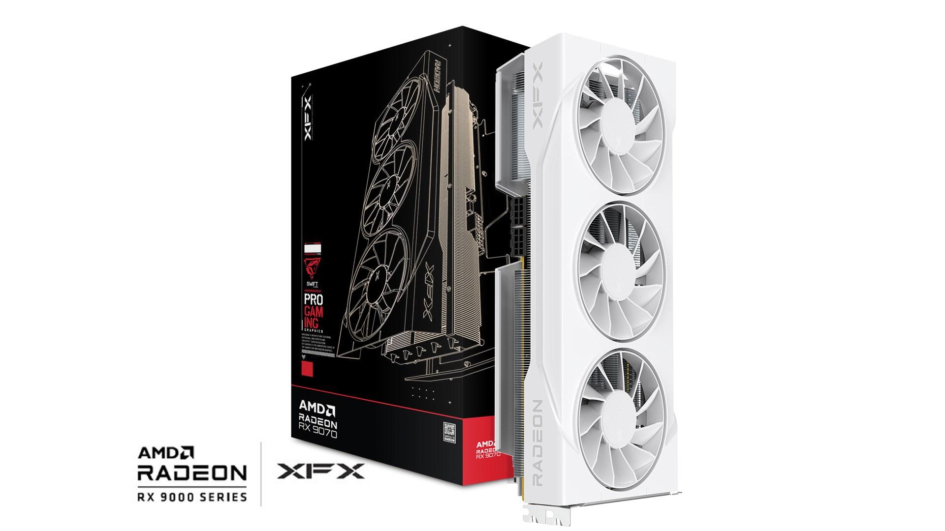 XFX Speedster SWFT Radeon RX 9070 GRE White Tri‑Fan 12 GB grafikkort