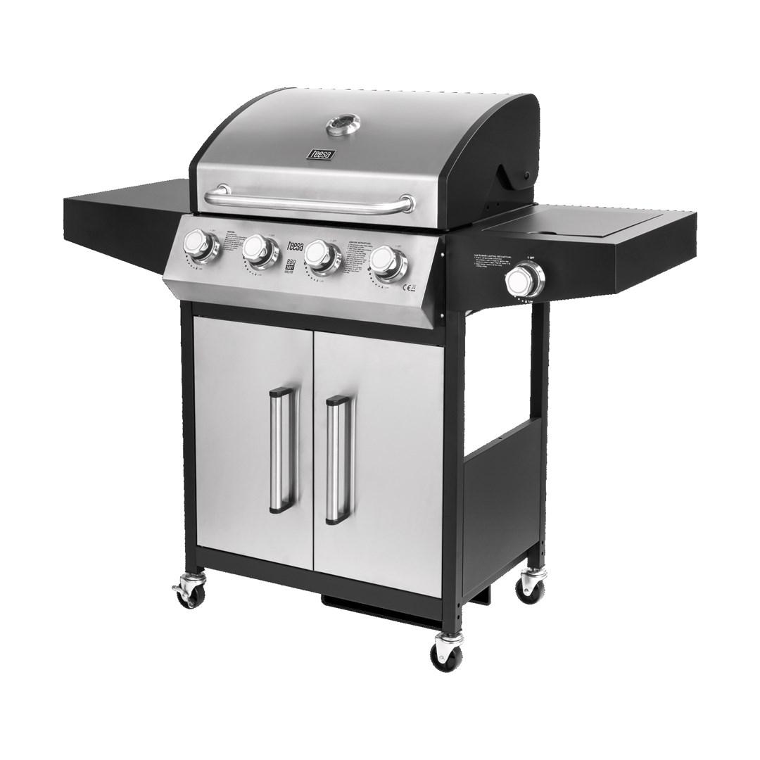 Teesa BBQ 5007 gasgrill - 5 brændere, støbejernsrist