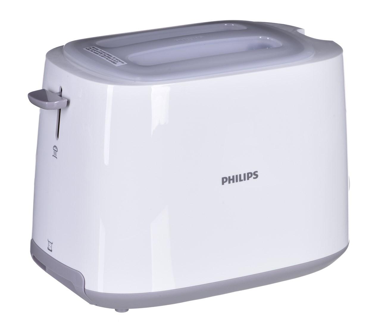 Philips Daily Collection HD2582/00 brødrister - 2 skiver, 830 W, hvid billede