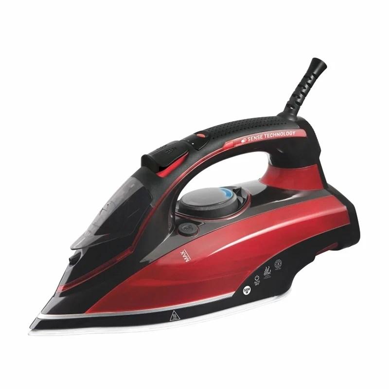Zelmer ZIR3210 dampstrygejern 3.200 W - Diamond 4D sål, rød/sort