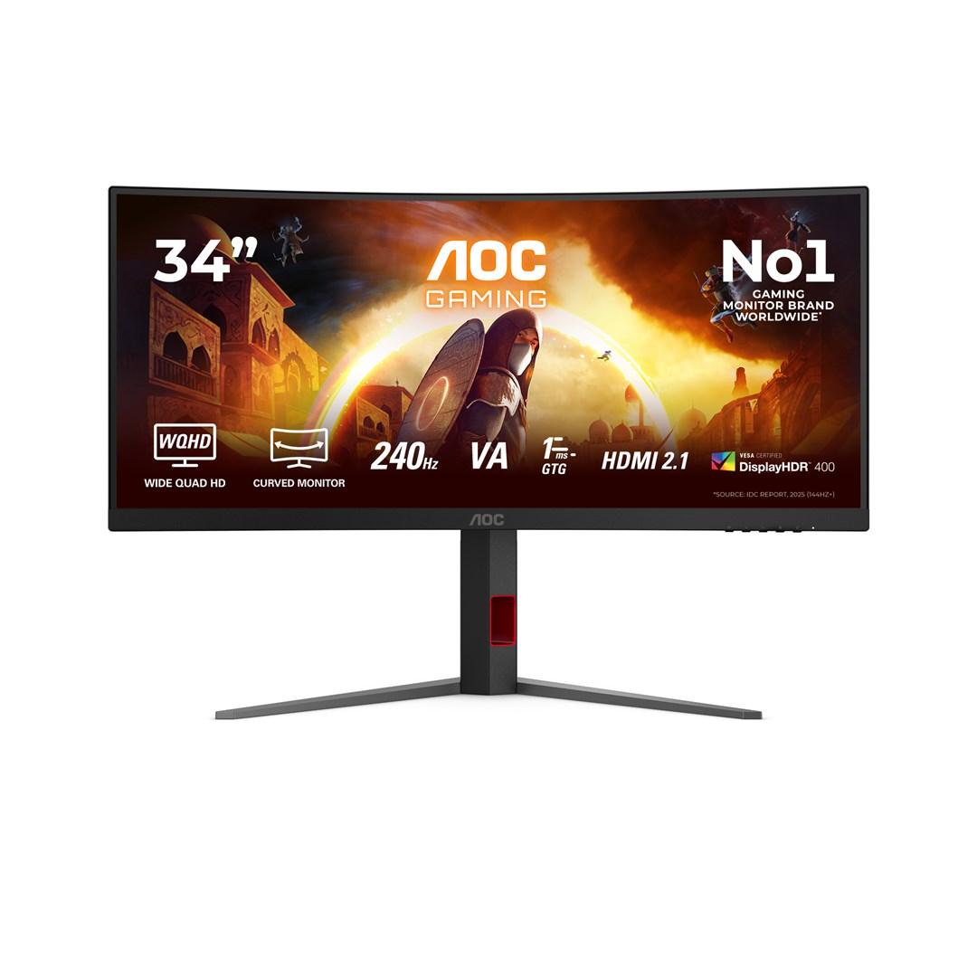 AOC CU34G4Z 34" buet gaming-skærm - 3440 × 1440 WQHD, 240 Hz, Fast VA, DisplayHDR 400 billede