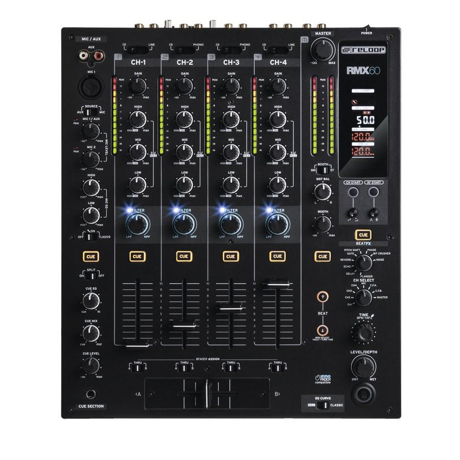 Reloop RMX-60 DJ-mixer - 5 kanaler, 20-20.000 Hz, sort