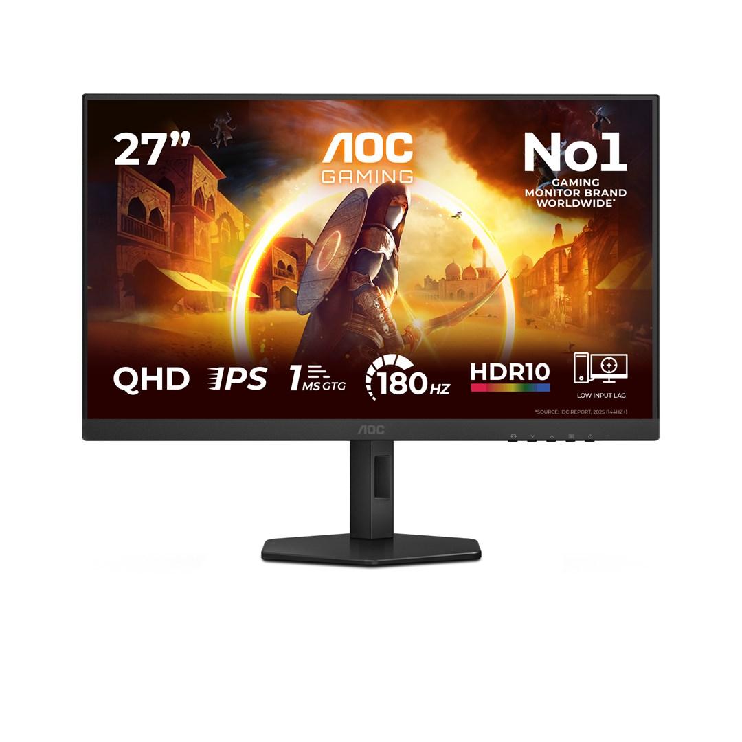 AOC G4 Q27G4XF 27" gaming-skærm - QHD, 180 Hz, Fast IPS, HDR10 - Sort/Grå