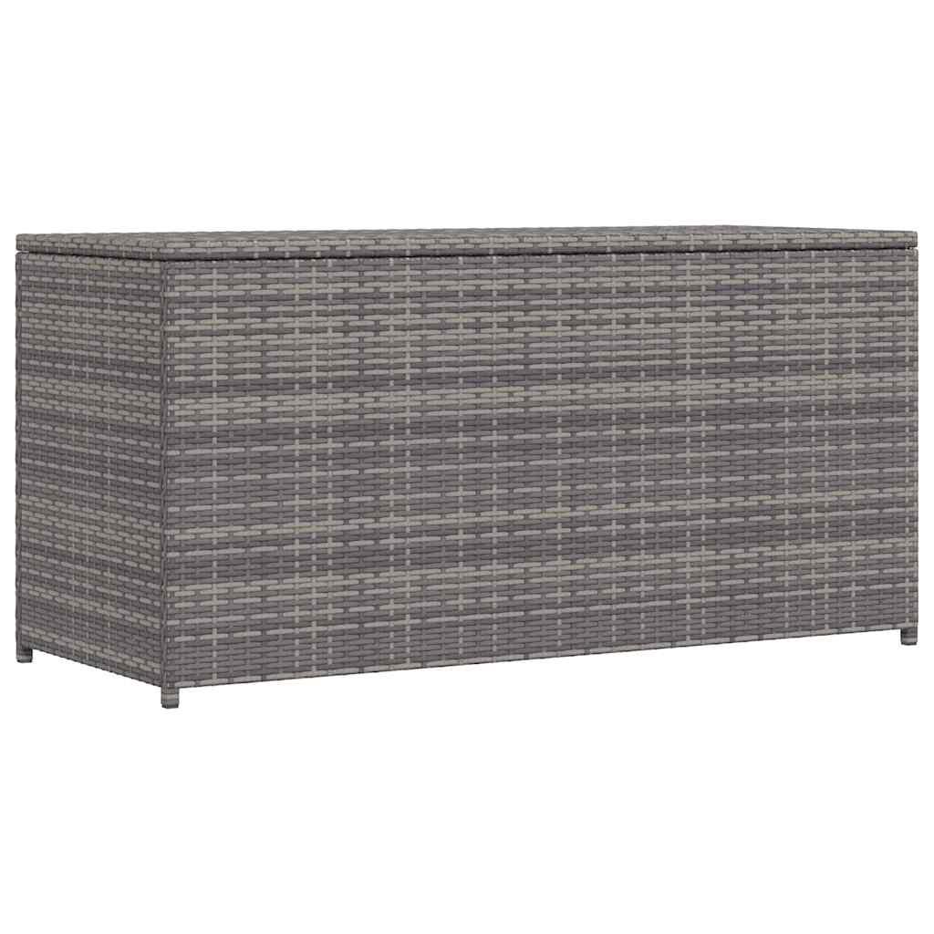 Opbevaringskasse til haven 120x50x60 cm polyrattan grå