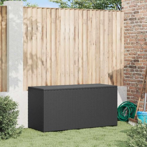 Udendørs opbevaringskasse i polyrattan - sort 120 × 50 × 60 cm