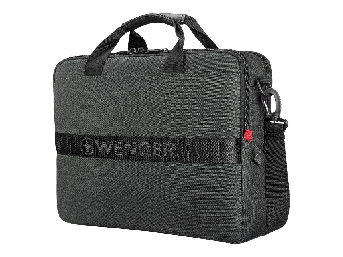 Wenger MX ECO Brief 16" computerrygsæk - grå/brunsort, 100 % genbrugt polyester billede