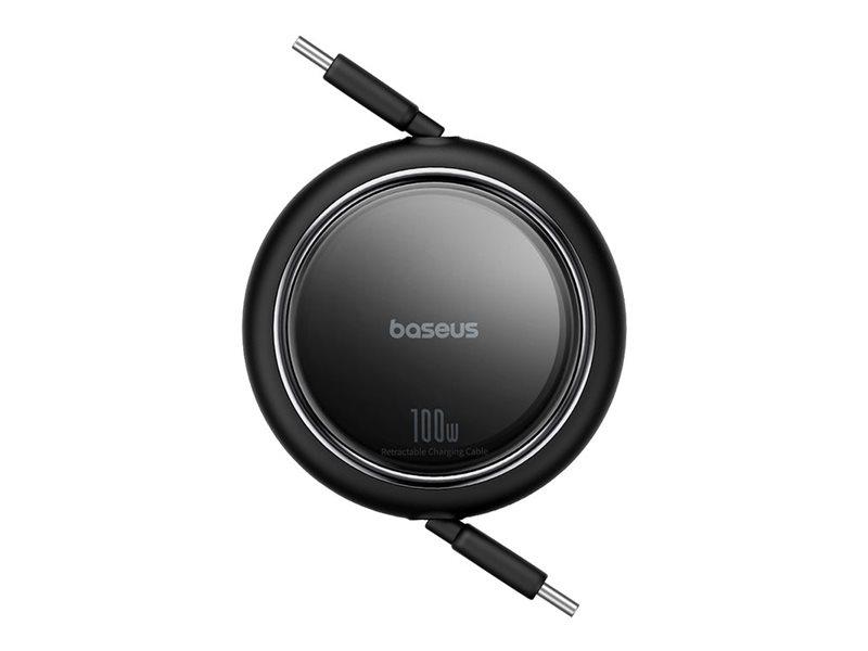 Baseus Free2Draw USB-C til USB-C kabel 1 m - sort, udtrækkeligt 100 W billede