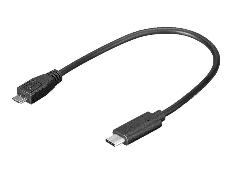 Goobay USB-C til Micro-USB adapterkabel 20 cm - sort billede