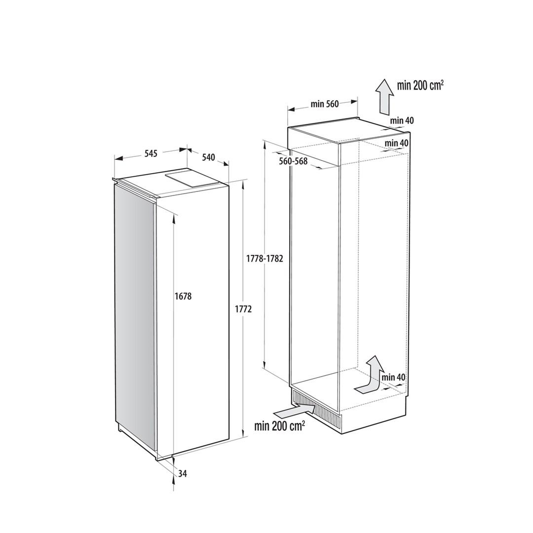 Gorenje RI517E41WF integreret køleskab - 280 l, hvid billede