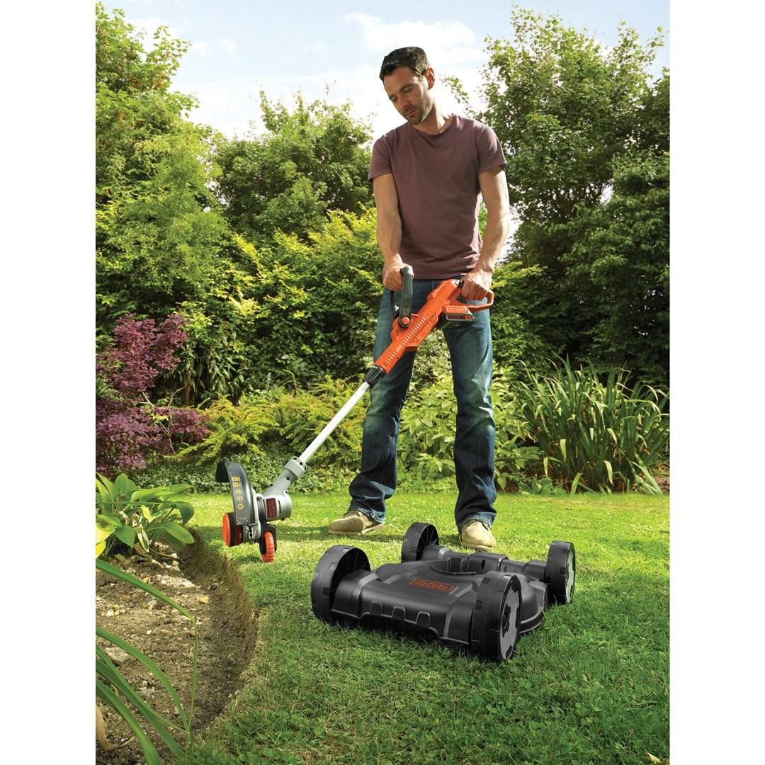 Black & Decker STC1820CM-QW 18V 2-i-1 græstrimmer og buskrydder - batteri, sort/orange/sølv