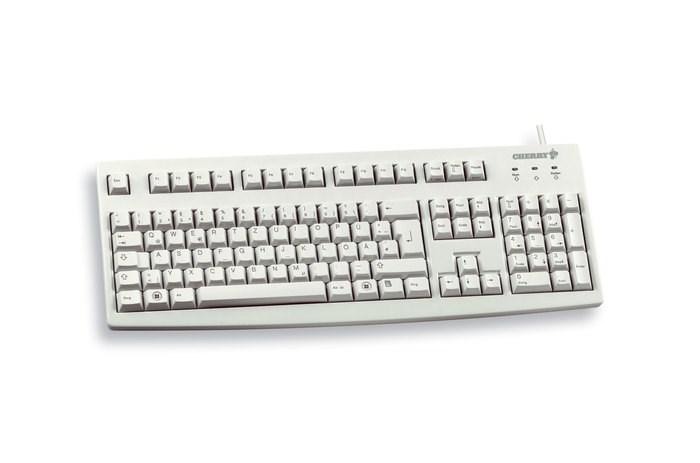 Cherry G83-6104 kablet tastatur - fuld størrelse, US-layout, lys grå billede