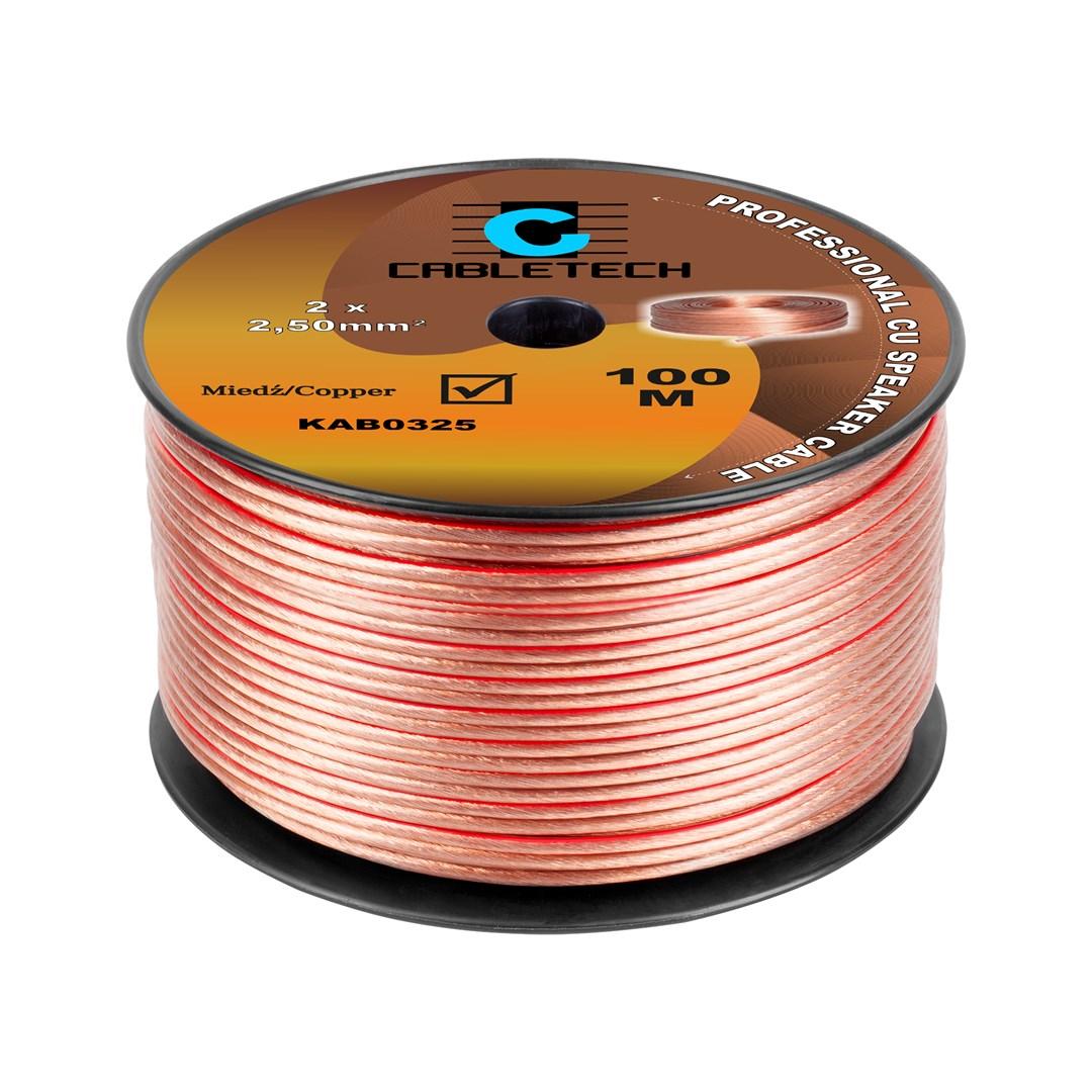 CABLETECH højttalerkabel 2 × 2,50 mm² - 100 m kobber